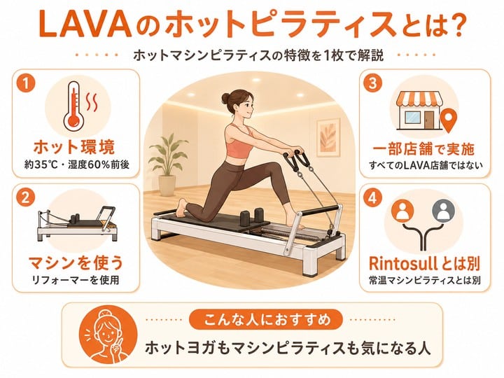 LAVAのホットピラティスとは何かを解説した図解